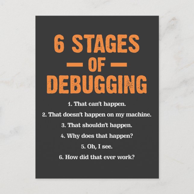 Debugging Coder Bug Coding Computer Programmer Postcard (Front)
