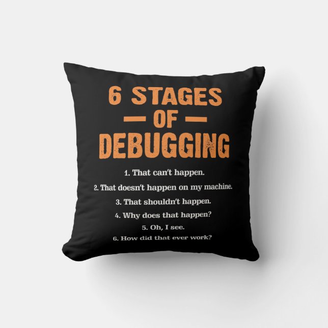 Debugging Coder Bug Coding Computer Programmer Throw Pillow (Front)