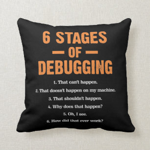 Debugging Coder Bug Coding Computer Programmer Throw Pillow