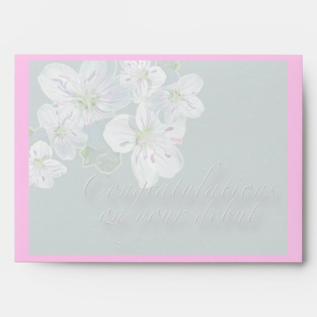 Debut Congratulations Spring Beauty Wildflower Envelope (Front)