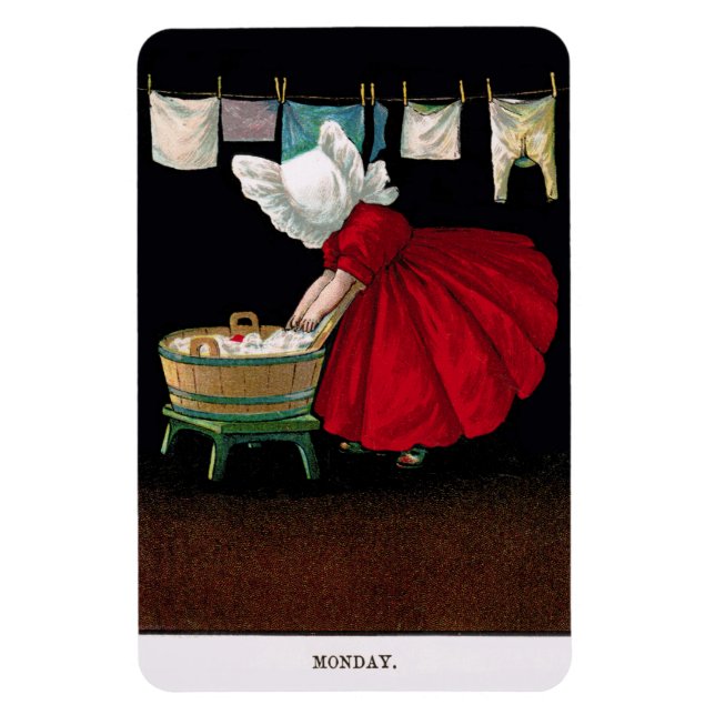 Début des années 1900 Lundi Sunbonnet Sue Magnet (Vertical)
