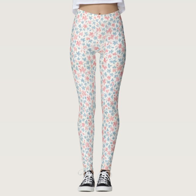 Début des années 1900 Repro Floral Print Leggings (Devant)