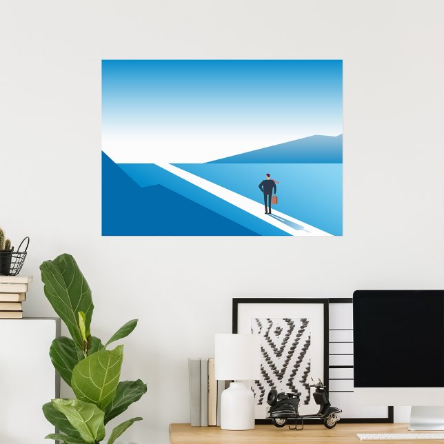 Début du voyage Blue Road Poster (Créateur téléchargé)