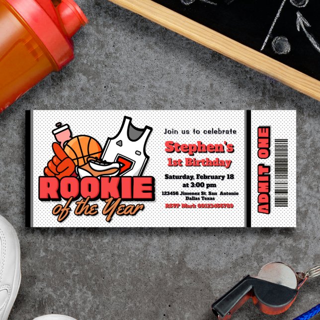 Débutant de l'année - Invitation pour un billet de (Rookie of the Year - Basketball Ticket Invitation)