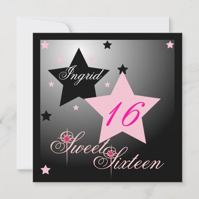 Debutant Star Sweet Sixteen-Cust. Invitation (Front)