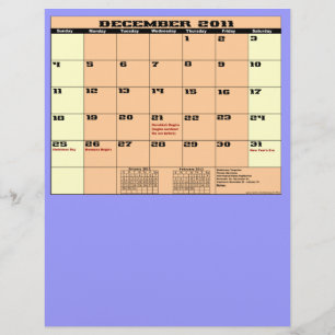 Dec. 2011 Calendar 13 Month Multipurpose Flyer. Flyer