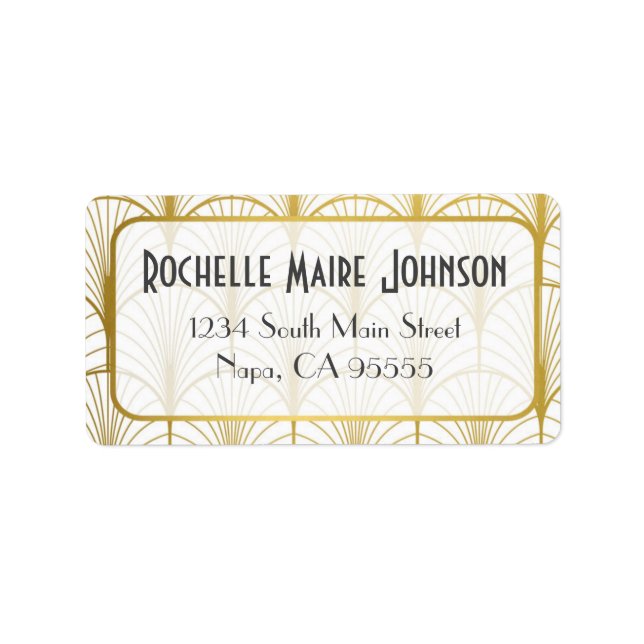 Decadence Golden Art Deco Address Labels (Front)