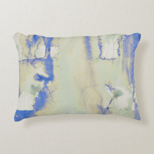 Decadence Watercolor In Pale Green And Blue Accent Pillow