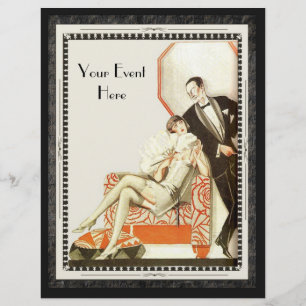 Decadent 1920s Art Deco Avant Garde Couple Custom Flyer