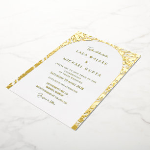 Decadent Arch Gold Foiled Wedding Invitation