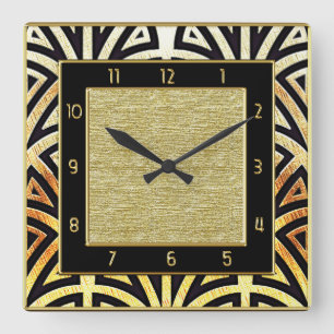 Decadent Art Deco Style Square Wall Clock