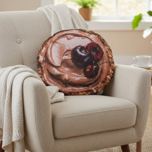 Decadent Chocolate Cherry Dessert Throw Pillow
