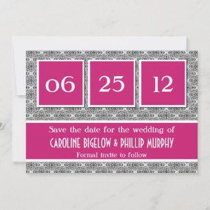 Decadent Damask Save the Date Announcement