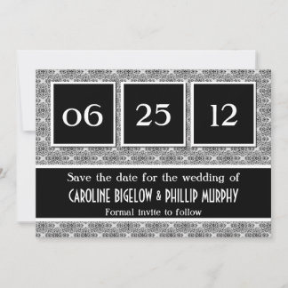 Decadent Damask Save the Date Announcement