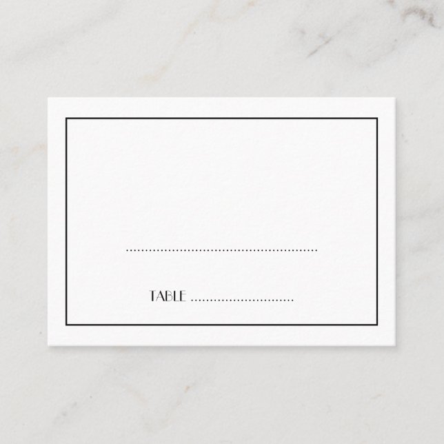 Decadent Deco elegant black wedding place card