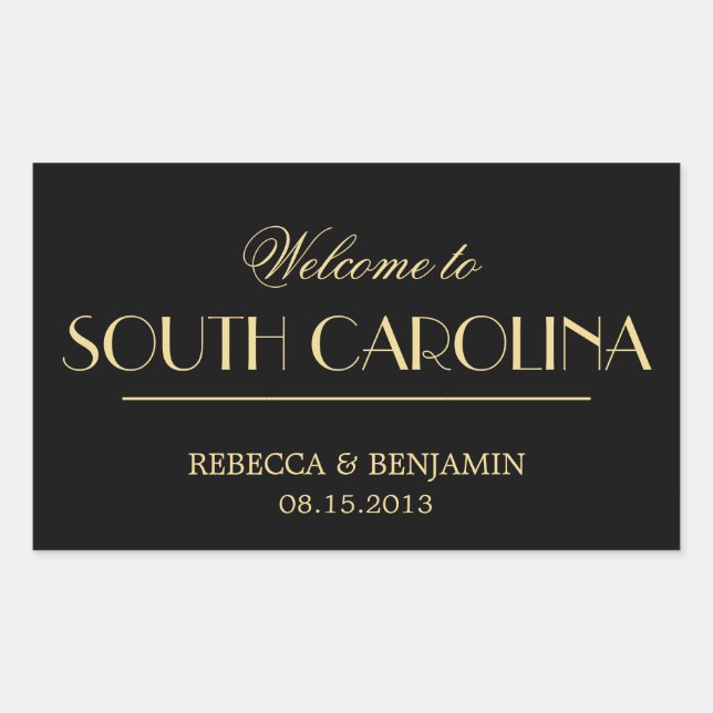 Decadent Deco elegant chic black welcome wedding Sticker (Front)