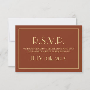 Decadent Deco elegant chic red wedding response Invitation