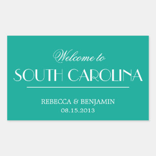 Decadent Deco elegant chic teal welcome wedding Sticker