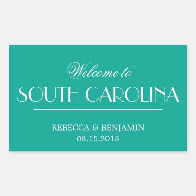 Decadent Deco elegant chic teal welcome wedding Sticker (Front)
