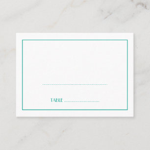 Decadent Deco elegant teal wedding place card