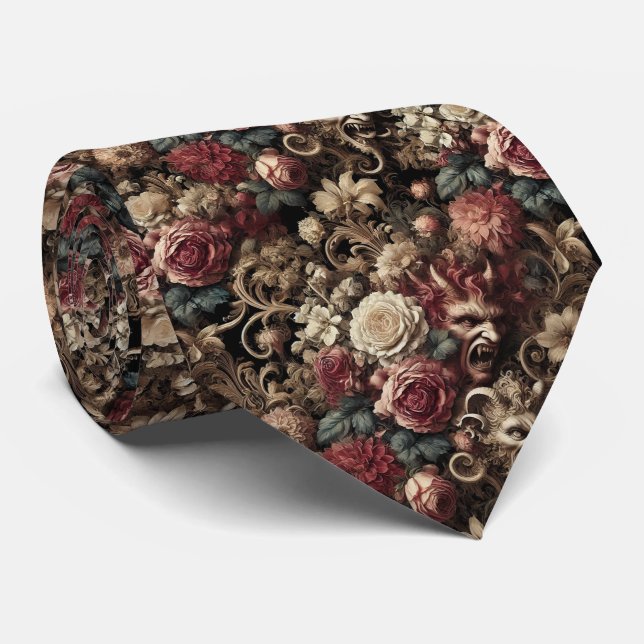 Decadent Devilry – Gothic Victorian Tie (Rolled)