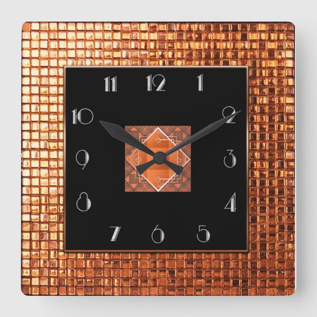 Decadent Gatsby Style Square Wall Clock (Front)