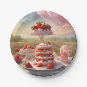 Decadent Strawberry Shortcake picnic party Paper Plate