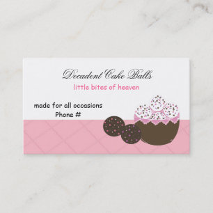 Decadent Vanilla and Chocolate Cake Balls Business Card