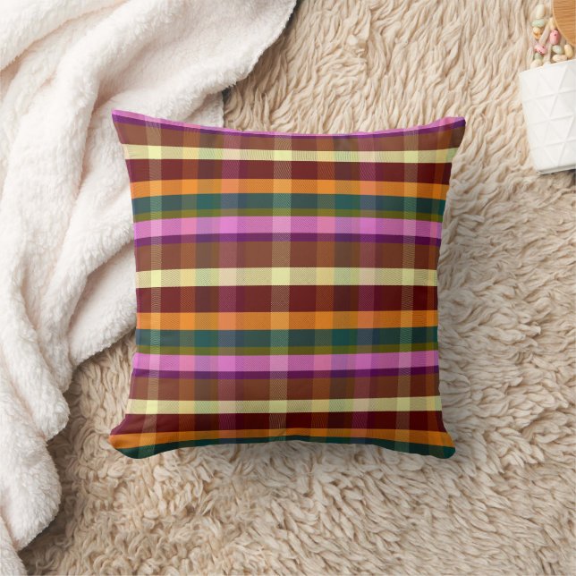 Decadent Warm Plaid DGRWP Throw Pillow (Blanket)