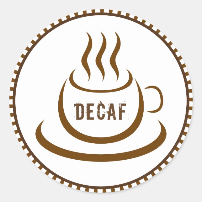 Decaf Coffee Classic Round Sticker (Front)