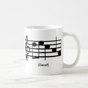"Decaf" Treble Clef Mug