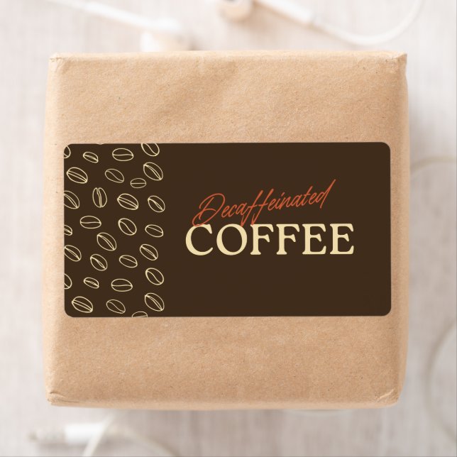 Decaffeinated Coffee Label – Retro Coffee Beans (En situation)