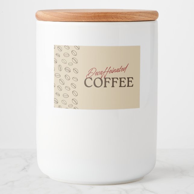 Decaffeinated Coffee Label – Retro Coffee Beans (Front)