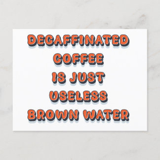 Decaffinated coffee cool funny vintage retro humou postcard