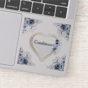 Decal 3" x3" Blue Floral Conditioner
