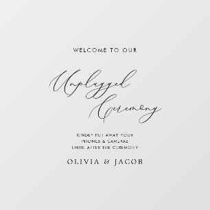 Decal Sticker For Unplugged Ceremony Modern Sign