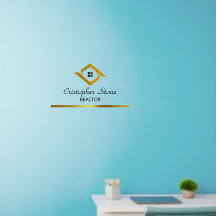 Logo de maison bleu marine pour agence immobilière