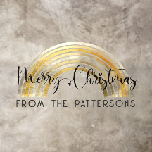 Classy Golden Rainbow Nom de famille Joyeux Noël