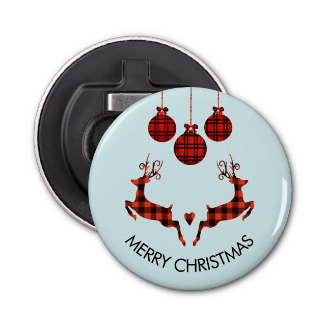 Décapsuleur 2 cerfs de Noël saut de style rustique (Devant)