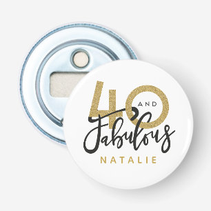 Décapsuleur 40 et or fabuleux et fête d'anniversaire noire