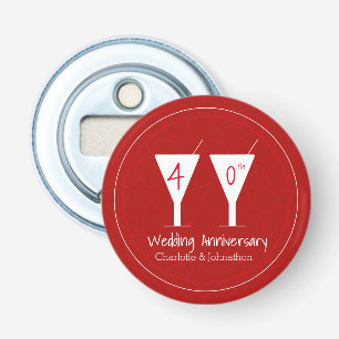 Décapsuleur 40e Ruby Mariage Anniversaire cocktail verre