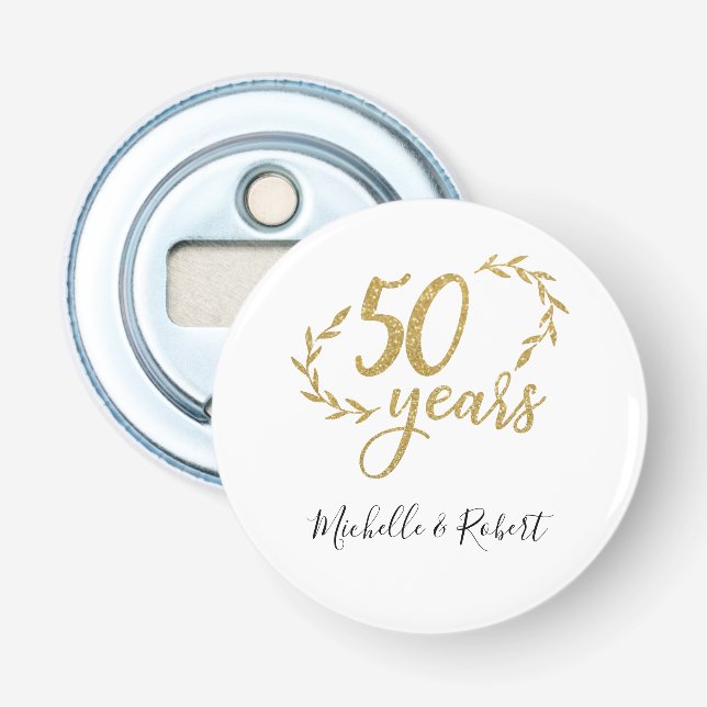 Décapsuleur 50 ans mariage anniversaire cadeau parties scintil (Devant)