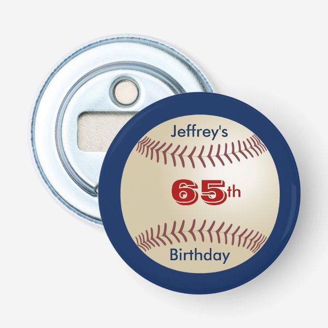 Décapsuleur 65e anniversaire de la fête de baseball Favoriser  (Devant)