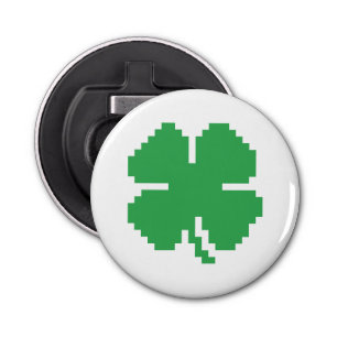 Décapsuleur 8 bits Pixel Lucky Four Leaf Clocher