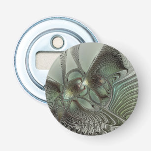 Décapsuleur Abstrait Olive Sage Green Grey Fractal Art Imagina