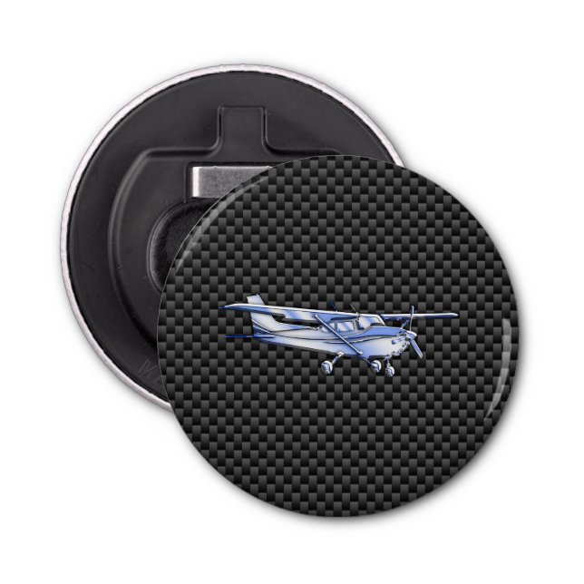Décapsuleur Aéronef Chrome Comme Cessna Black Carbon Fibres (Devant)