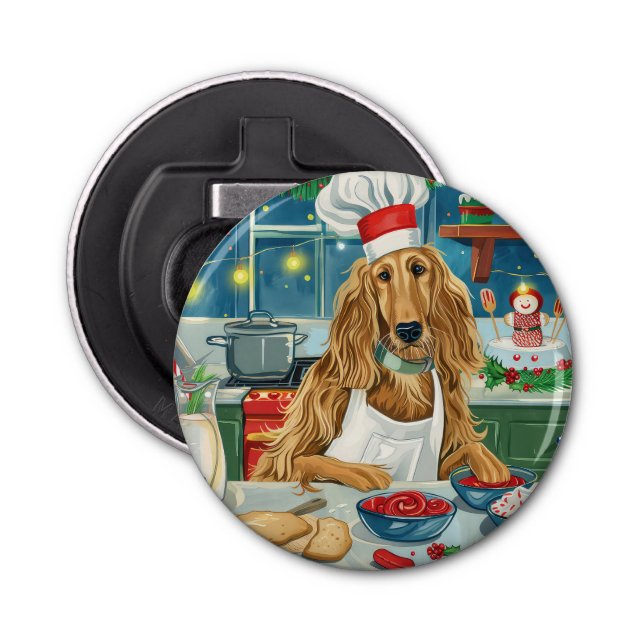 Décapsuleur Afghan Hound Holiday Baking : Noël festif (Devant)