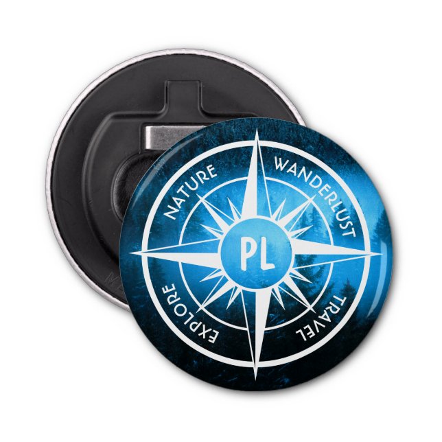 Décapsuleur Aiguille de compas monogramme brouillard dans la f (Devant)