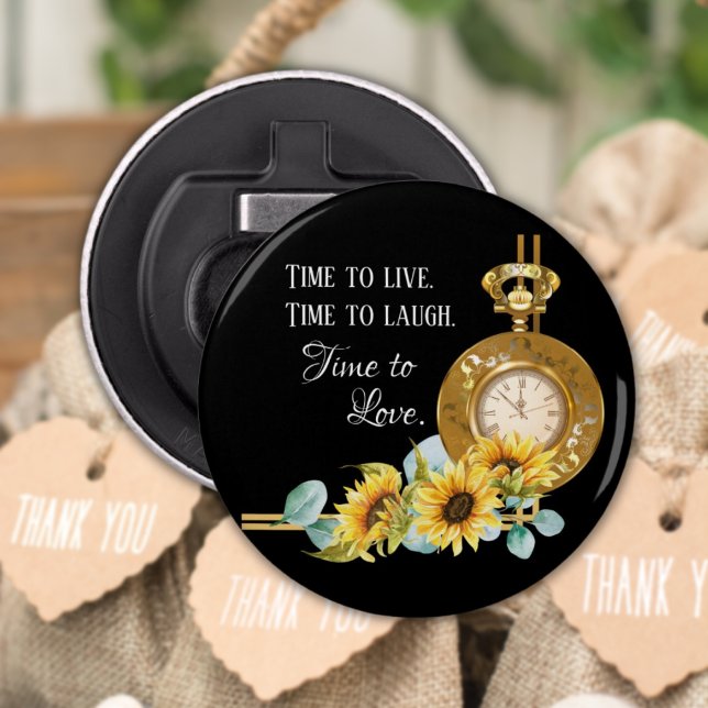 Décapsuleur Aimant de mariage de tournesol (noir) (Créateur téléchargé)