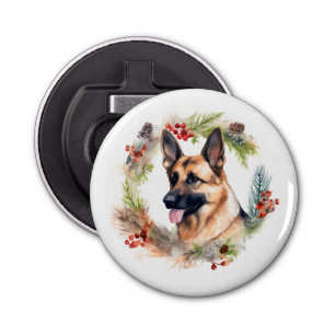 Décapsuleur Allemand Berger Noël Wreath Festive Pup